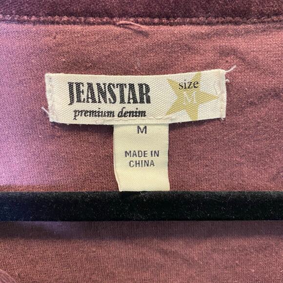 Jeanstar Womens Arielle Velvety Jacket Medium 3/4 Sleeve Cropped Wide Collar Y2K - Picture 2 of 10